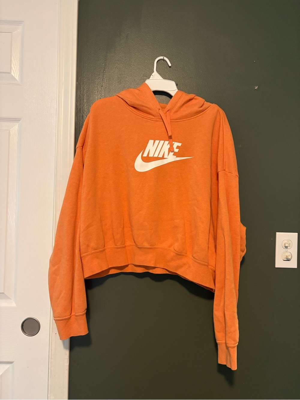 Nike Women's Orange Cropped Hoodie